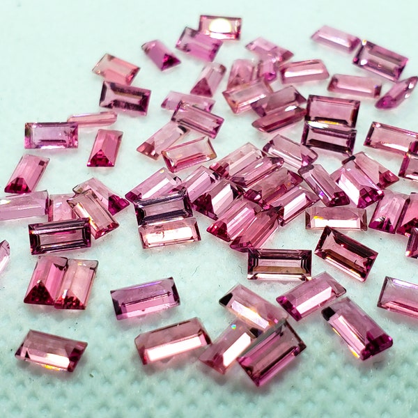 Natural Pink Tourmaline 4x2/5x2.5/6x3 mm Baguette-shaped Faceted, Calibrated, Quality-VS, New Pink Color, Color grade-AAA, Gems for Jewelry