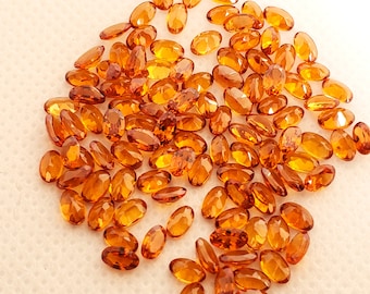 Natural Spessartite 4x3/5x3/5x4/6x4/7x5 mm oval-shaped, faceted, Calibrated, Orange Garnet, Quality-VS, Gems for jewelry, Loose gemstone
