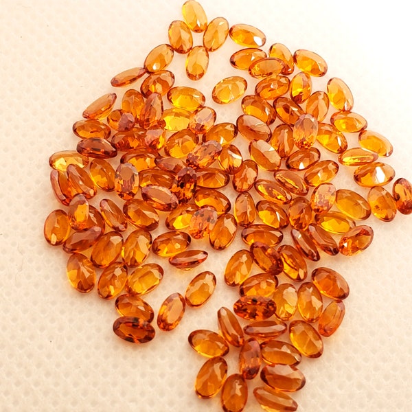 Natural Spessartite 4x3/5x3/5x4/6x4/7x5 mm oval-shaped, faceted, Calibrated, Orange Garnet, Quality-VS, Gems for jewelry, Loose gemstone
