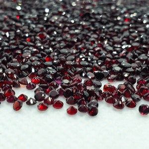Natürlicher Granat 1,25/1,5/1,75/2/2,2/2,5mm rundförmig facettiert,Kalibriert,Roter Granat,Mosambik Granat,Qualitäts-VS,Edelsteine für Schmuck,100 Stück Lot