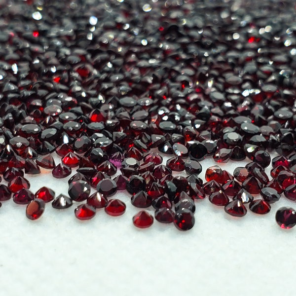 Natural garnet 1.25/1.5/1.75/2/2.2/2.5mm round-shaped Faceted,Calibrated,Red Garnet,Mozambique Garnet,Quality-VS,Gems for Jewelry,100 pc lot