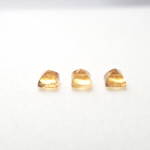 Natural Spessartite 4x4mm sugarloaf shaped gemstone, Weight-1.85 carats Pyramid cut cabochon,3 piece lot Fanta orange color Loose gemstones image 1