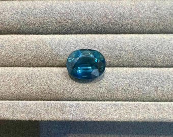 Natural Teal Sapphire 10.4x8x5.3 mm oval shaped faceted gemstone, weight- 3.94 carats, No Heat, Ceylon Sapphire, unheated untreated sapphire