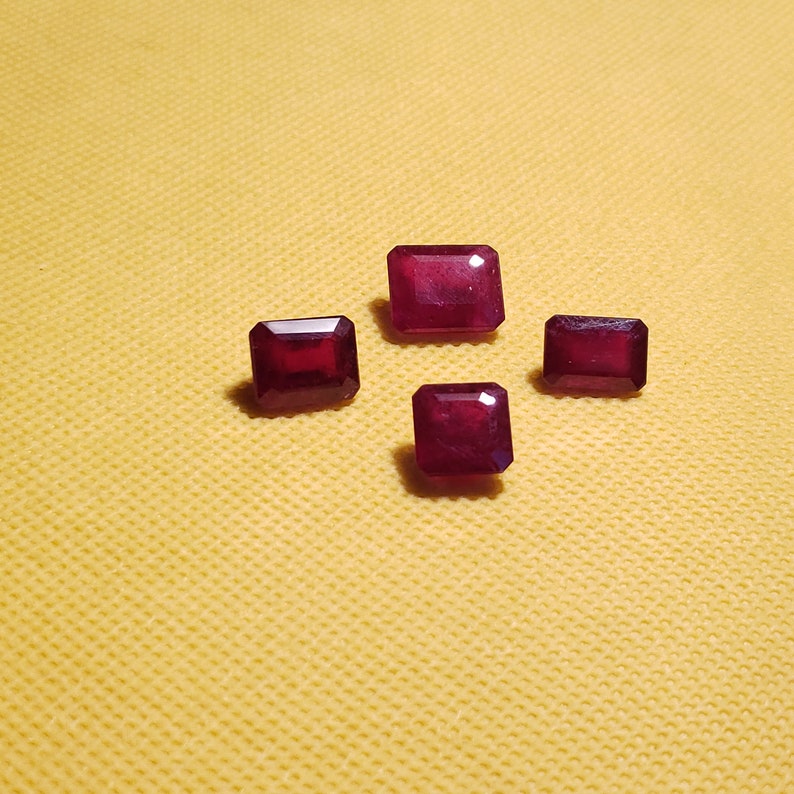 Glass Fill Ruby 10.1x10.1 to 13x10.9 Mm Octagon Shaped Faceted Gemstone ...