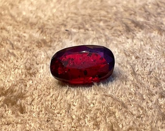 Natural Ruby Unheated, 7.6x4.7x3.2mm Oval Shaped Gemstone, Weight- 1.16 carats, NO HEAT RUBY, red color ruby, Loose gemstone