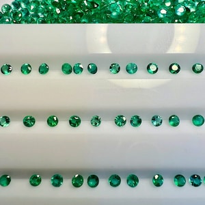 Natural Emerald 2mm/2.25mm/2.5mm/2.75mm/3mm round shaped faceted gemstones 25 piece lot,Nice green color with good luster,Gems for jewellery