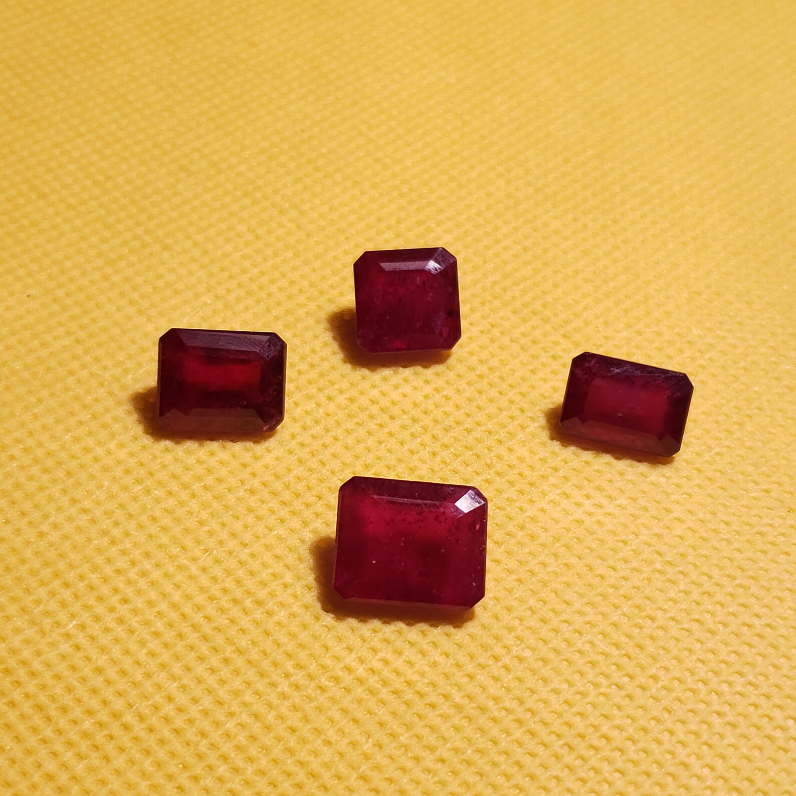 Glass Fill Ruby 10.1x10.1 to 13x10.9 Mm Octagon Shaped Faceted Gemstone ...
