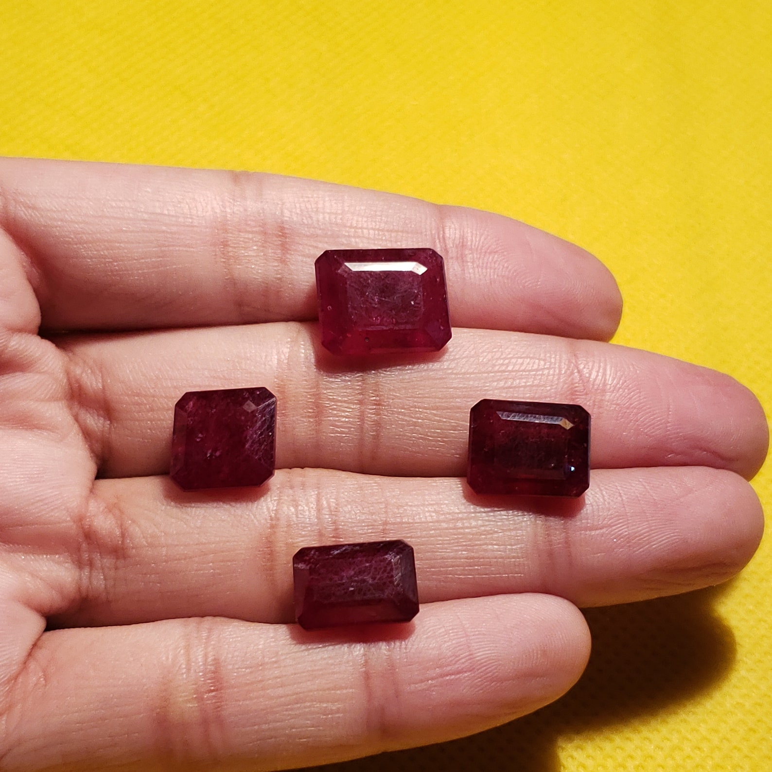 Glass Fill Ruby 10.1x10.1 to 13x10.9 Mm Octagon Shaped Faceted Gemstone ...