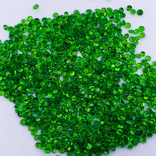Natural Tsavorite 1/1.25/1.5/1.7/2/2.25/2.5/2.8/3 mm round shaped faceted, Green garnet, grade-AAA+,D block,No additional item delivery fees