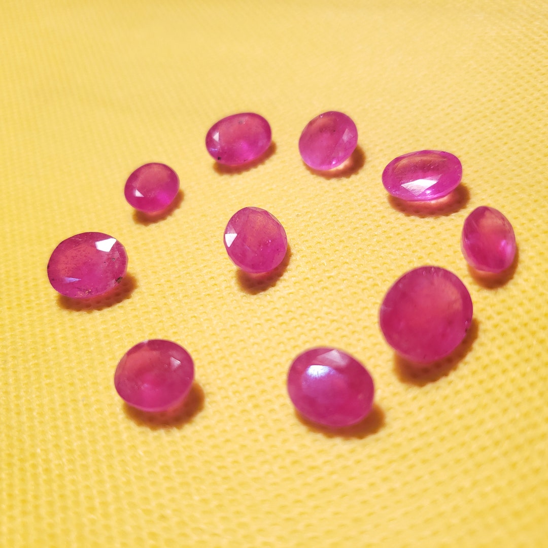 Glass Fill Ruby 9.9x7.3 to 12.3x9.7 Mm Oval Shaped Faceted Gemstone ...