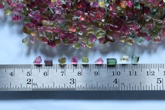 Natural Multi Tourmaline Rough 3 mm to 6mm, 300 carat lot,  650 pieces approx., Old mines Rough From Africa, Cut Quality Rough