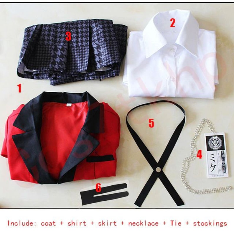 Yumeko Jabami Cosplay Kostuum Anime Bet Kegurui Hete Cool afbeelding 9