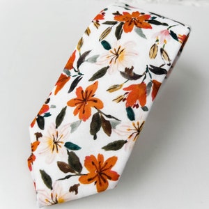 Herfst herfst bruiloft bloemenstropdas, rustieke terracotta gebrande oranje klassieke formele bruidsstropdas