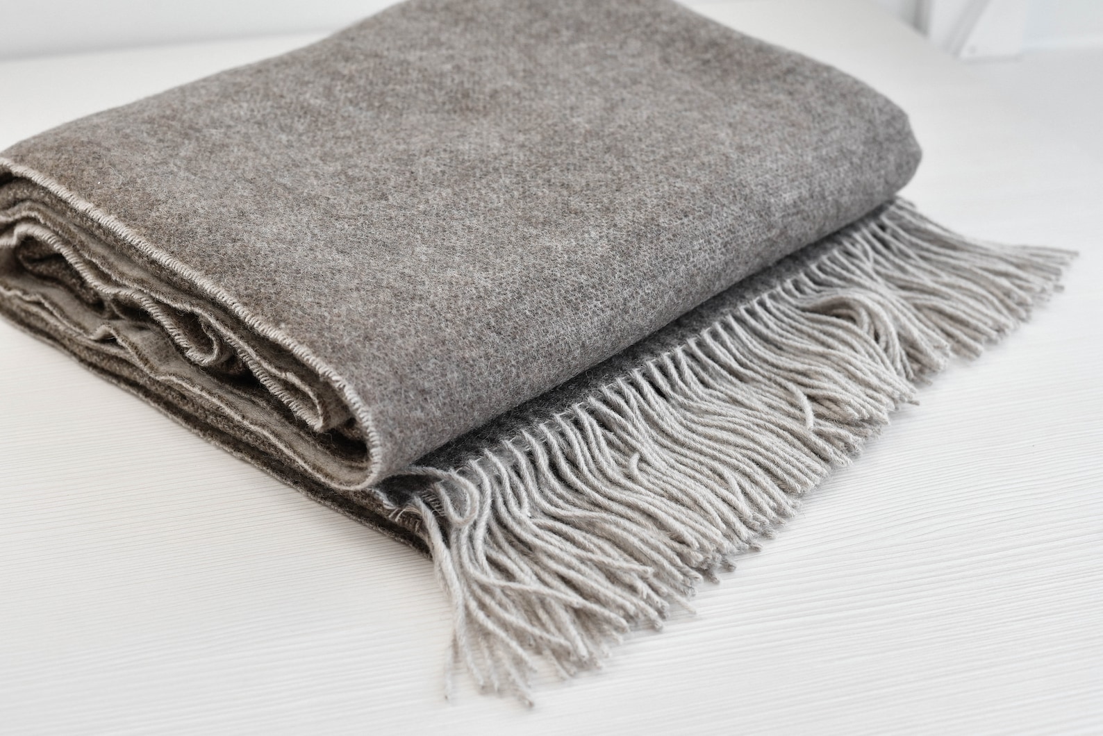 Dark Brown Merino wool Cashmere throw blanket soft plaid Etsy