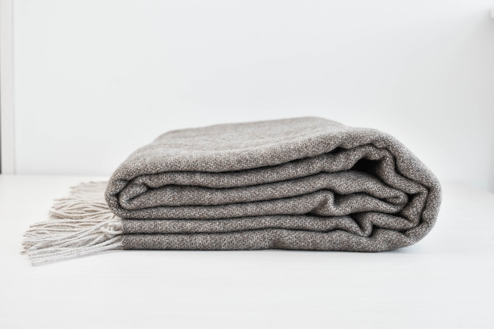 Dark Brown Merino wool Cashmere throw blanket soft plaid Etsy