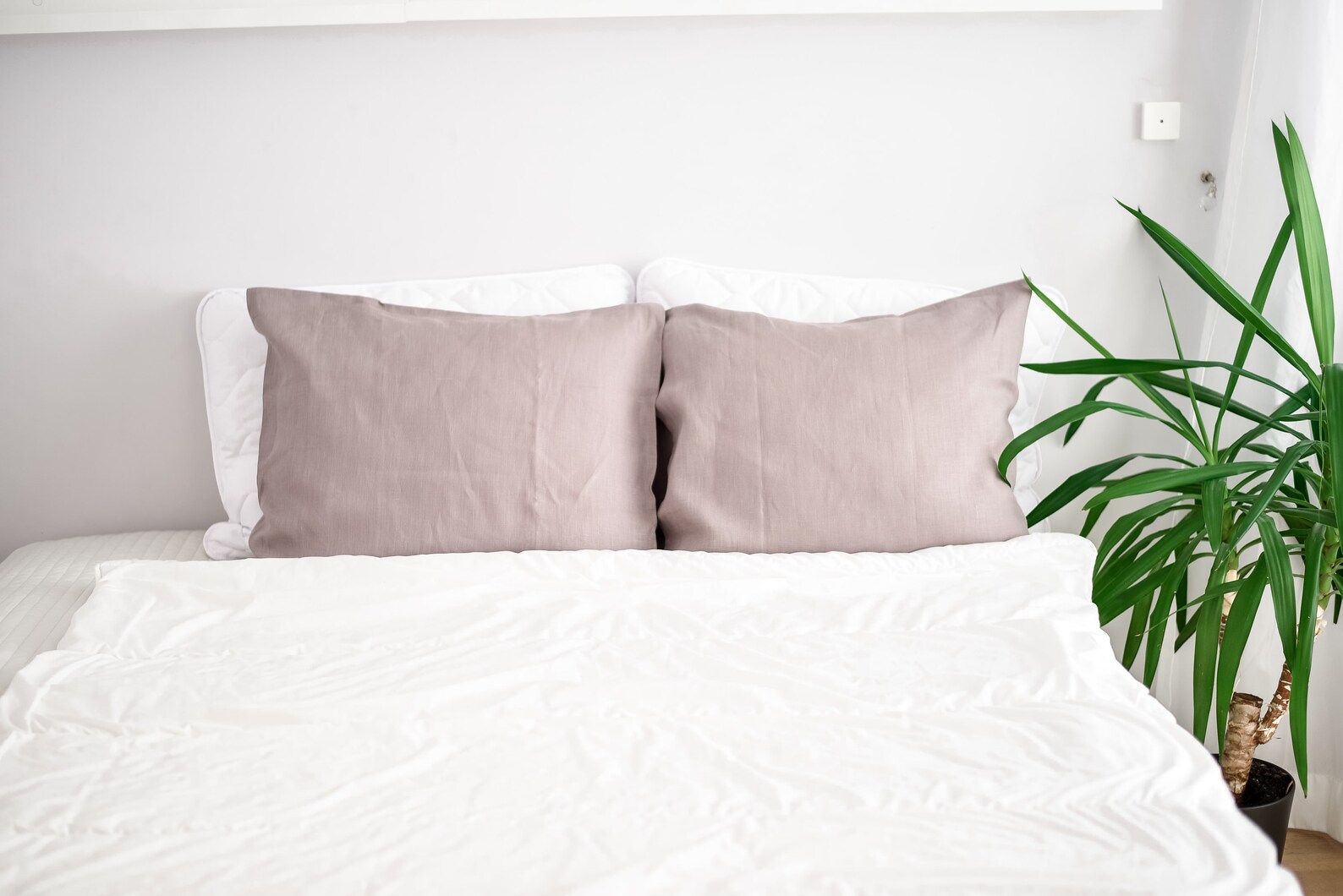 Light Gray Linen Pillowcase Body Pillow Cover Custom Size Etsy