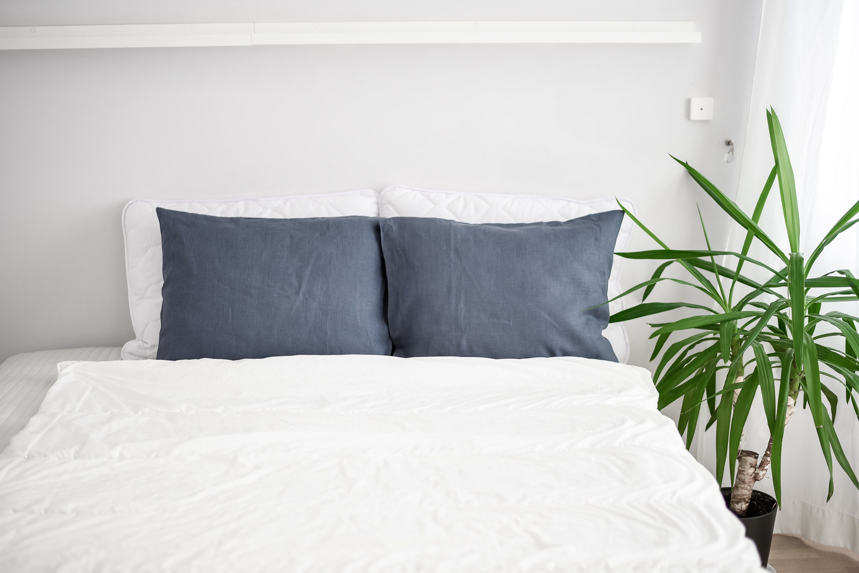 Dusty Blue Linen Pillowcase Body Pillow Body Sham Cover Custom Etsy