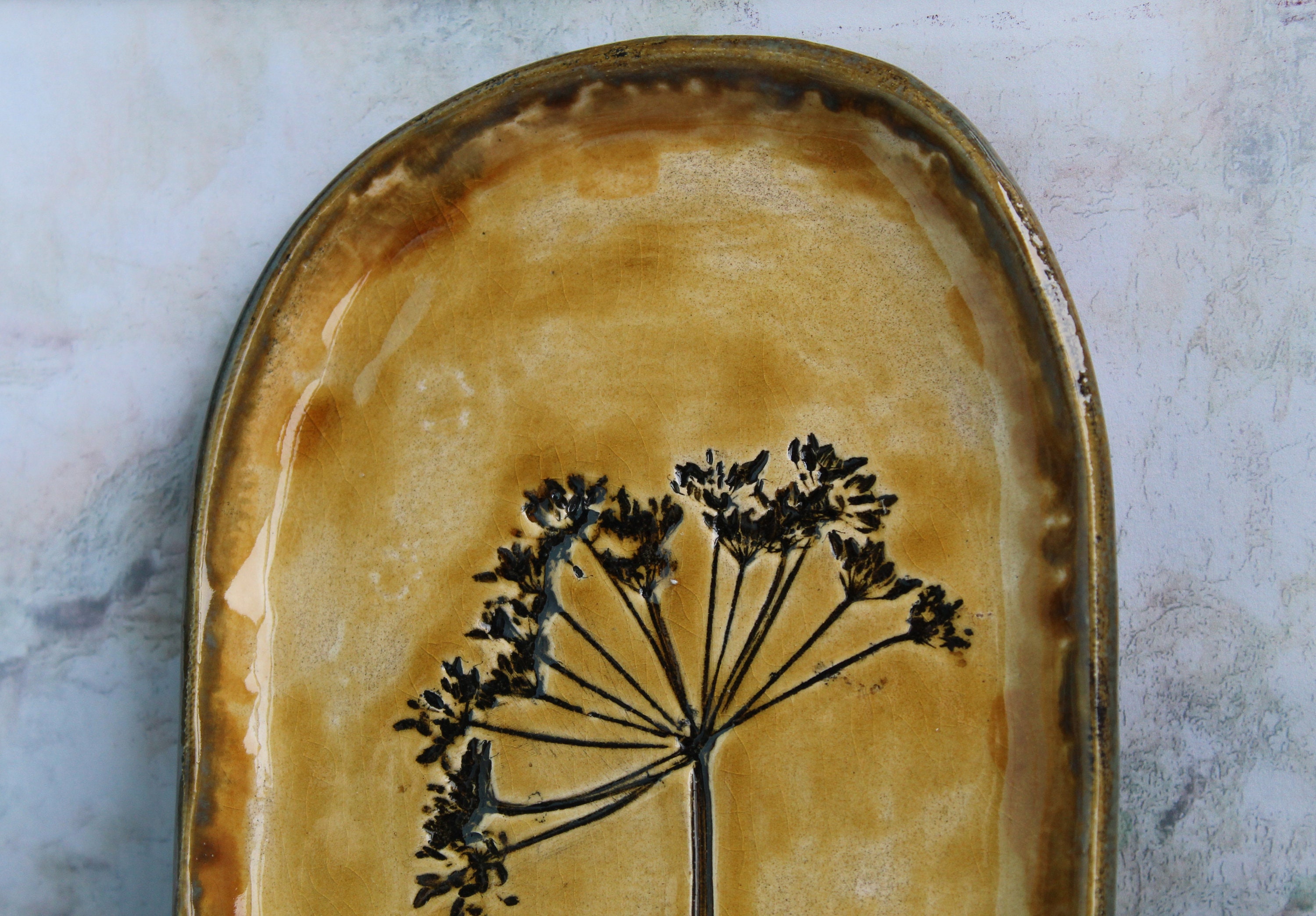 Ceramic plate flowers Handmade ceramic plate Etsy