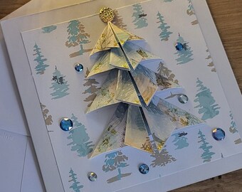 Carte origami de Noël ou de Nouvel An
