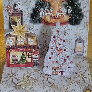 Carte pop up " Derniers achats de Noël "