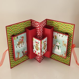 Grande carte pop up  " Petits rennes de Noël "