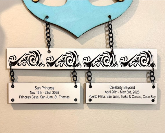 Personalized Cruise Tracker Door Sign, Custom Vacation Decor Gift