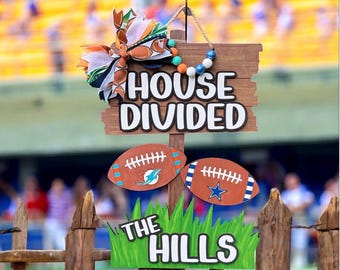 House Divided Football Team Door Hanger