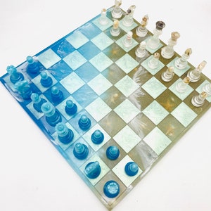 Ready to Ship Ocean Chess Set with 12.5&quot; Board