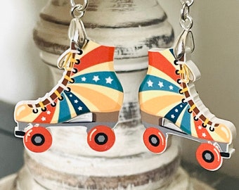 Retro Roller Skates Acrylic Earrings