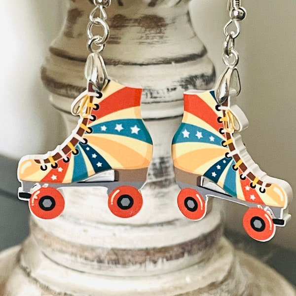 Retro Roller Skates Acrylic Earrings