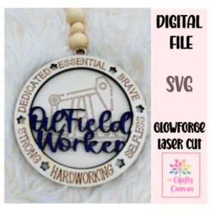 Oil Field Worker Car Charm Digital SVG File ONLY