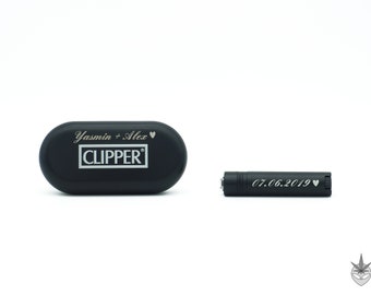Hochwertiges Clipper Micro Metallfeuerzeug mit personalisierter Gravur • Geschenkidee • Feuer mit Namensgravur • einzigartige Geschenkidee