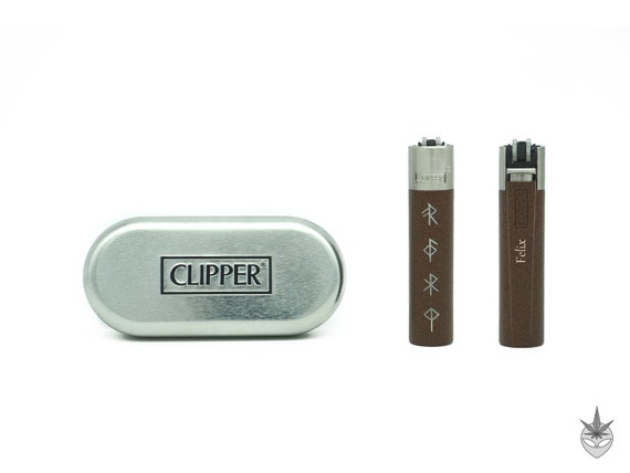 Metal Feuer mit Binderunen Nordische Wikinger Runen Clipper mit Gravur Glück Liebe Schutz Energie Gesundheit sichere Reise Viking Bindrunes