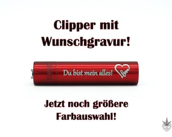 Feuer mit Wunschgravur • Hoge kwaliteit Clipper Metal Feuerzeug + personalisierter Gravur • persoonlijk cadeau • eigen cadeau