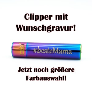 Feuer mit Wunschgravur Hochwertiges Clipper Metall Feuerzeug personalisierter Gravur persönliche Geschenkidee einzigartiges Geschenk icy