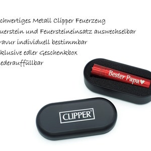 Feuer mit Wunschgravur Hochwertiges Clipper Metall Feuerzeug personalisierter Gravur persönliche Geschenkidee einzigartiges Geschenk Bild 2