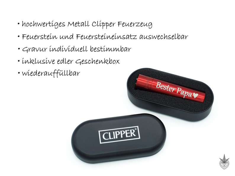 Feuer mit Wunschgravur Hochwertiges Clipper Metall Feuerzeug personalisierter Gravur persönliche Geschenkidee einzigartiges Geschenk Bild 2