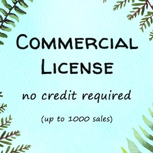 Commercial License Add-On - License to use ONE clipart set in items for sale, NO Credit required
