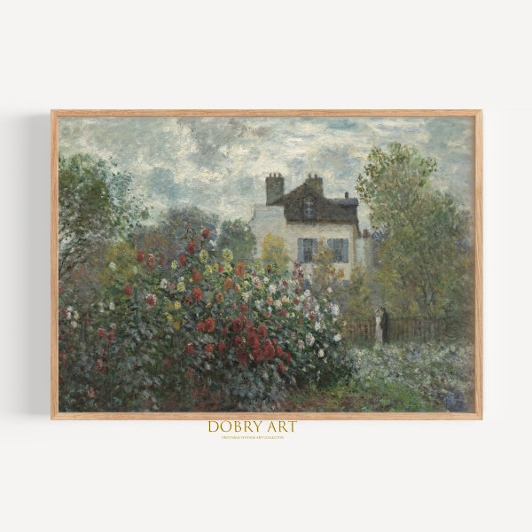 Rose Garden Wall Art, Vintage ART PRINTS, French Country Decor, Cottage Oil Painting, Vintage Garden Muted Print, PRINTABLE Digita 202#
