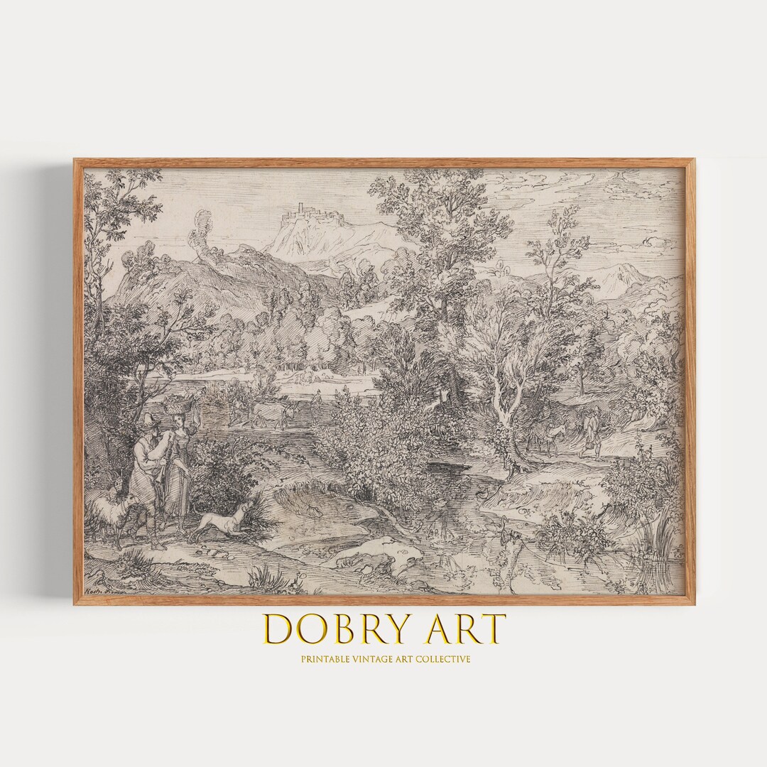 Country Road Wall Art Landscape Painting Antique Vintage Etsy