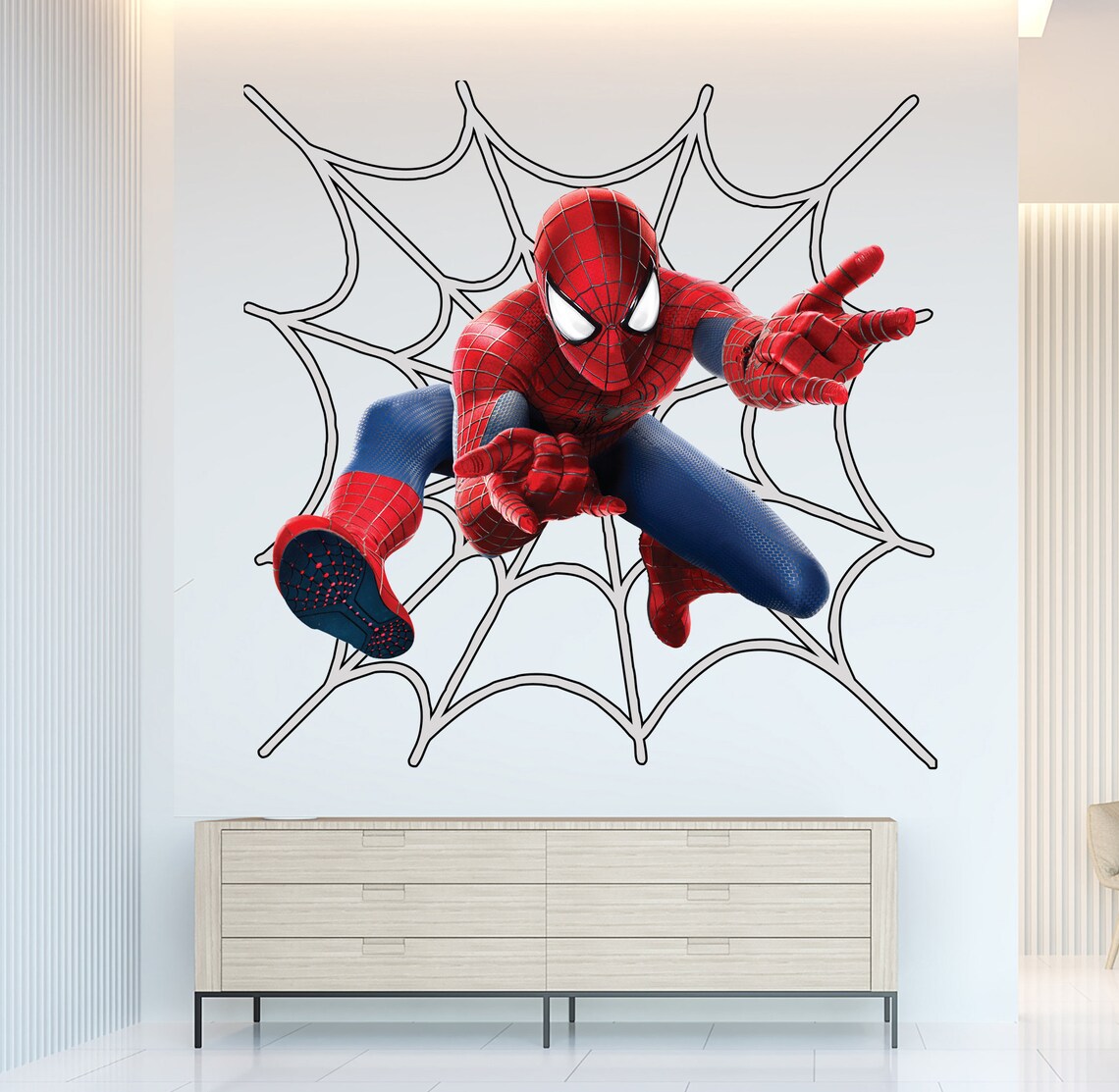 Spiderman  Superhero Wall Sticker Self Adhesive Wall Etsy