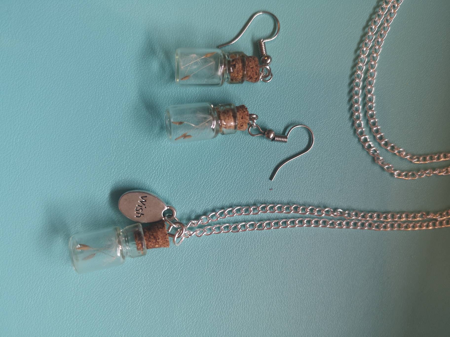 glass jar necklaces Etsy