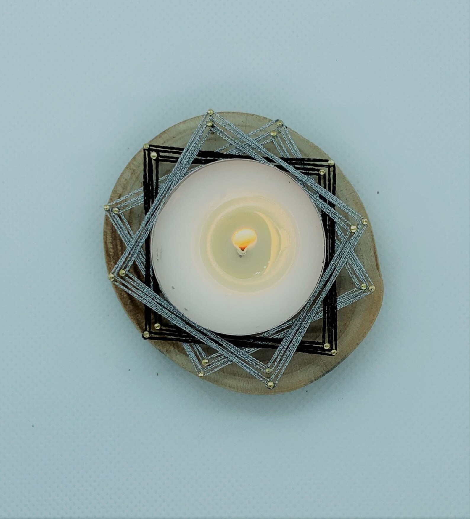 Wire candlestick stretched over a pine umbrella grey and Etsy