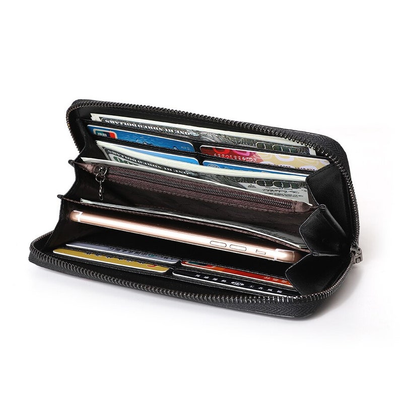 cow leather women wallets long genuine leather purse female floral clutch wallet large capacity card holder and phone bag