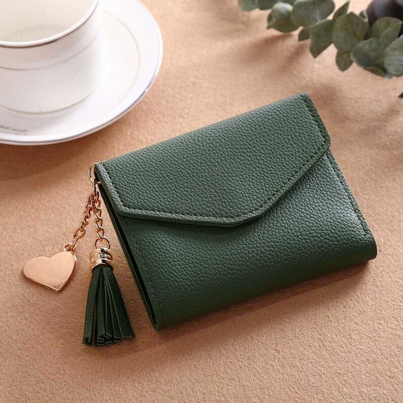 Women/'s Wallet Cute Student Tassel Pendant Short Wallet Trend Small Fashion PU Wallet 2020 Coin Purse Ladies Card Bag For Women