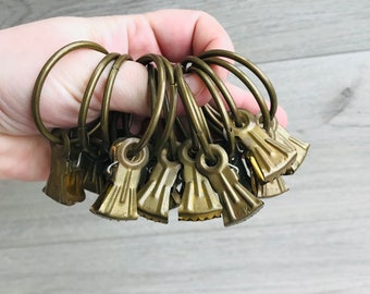 29 Wooden and plastic rings for Curtain clips set of mismatched white Vintage Retro made in Europe rustic craft supply assorted brown