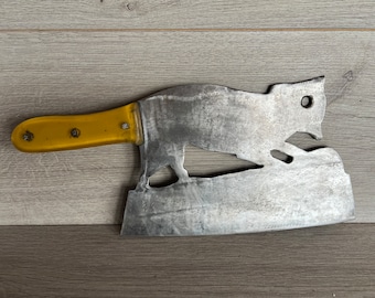 Vintage butcher knife fox Meat chopper Kitchen hatchet Cleaver knife Meat cleaver hatchet Chopping kitchen axe Tenderizer Saber cutting