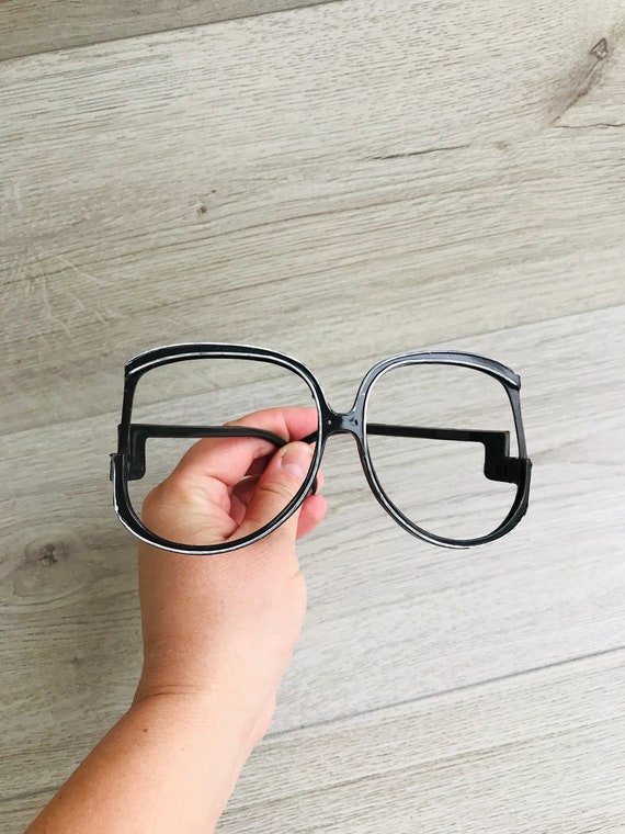 Vintage plastic dark brown spectacle frame Colorful g… Gem