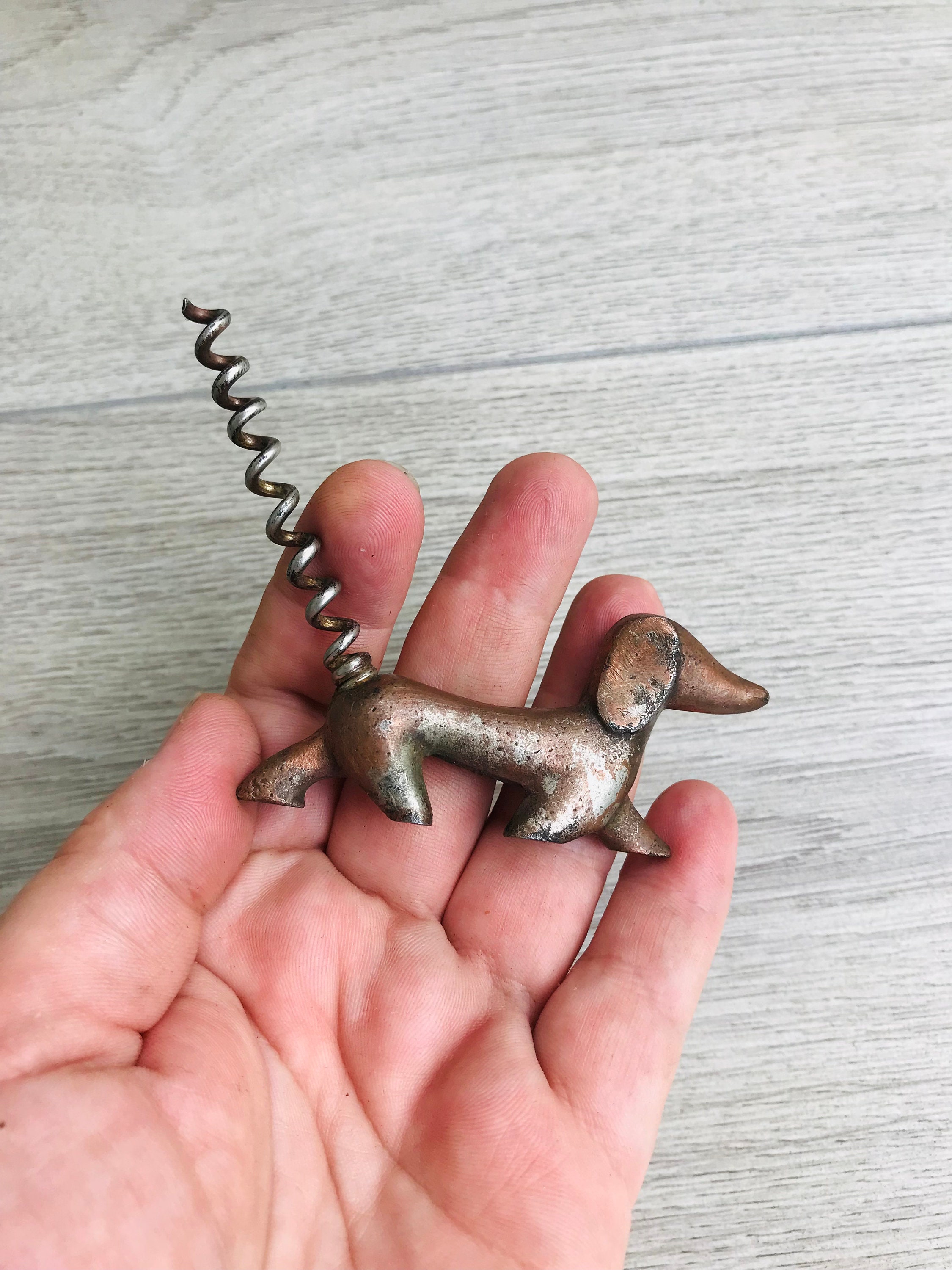 Vintage Metal Brass Wine Opener in Form Dogs Corkscrew Dog Etsy