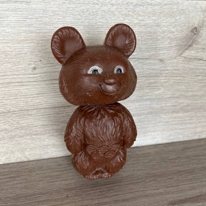 Vintage plastic toy Olympic bear Soviet toy Plastic toy for baby child Russian children's toys Soviet cartoon Ussr toy Symbol 1980 Olympics